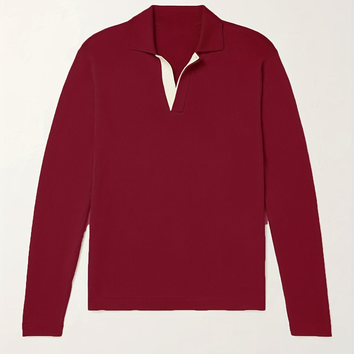 Men's V Neck Polo Collar Pullover Sweater