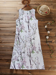  2-Piece Set: Solid Cover Up & Floral Print Tank Dress