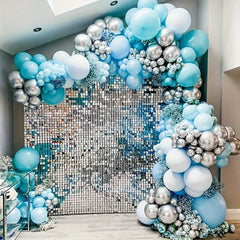 2pcs Silvery Fringe Curtain Photo Booth Props - Party Decor for Events