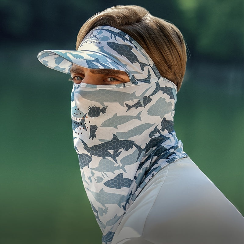 Summer Camouflage Sunscreen Face Mask Soft Cap Breathable
