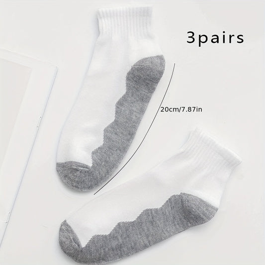 Teenager's Block Ankle Socks Breathable Cotton Blend Casual Style