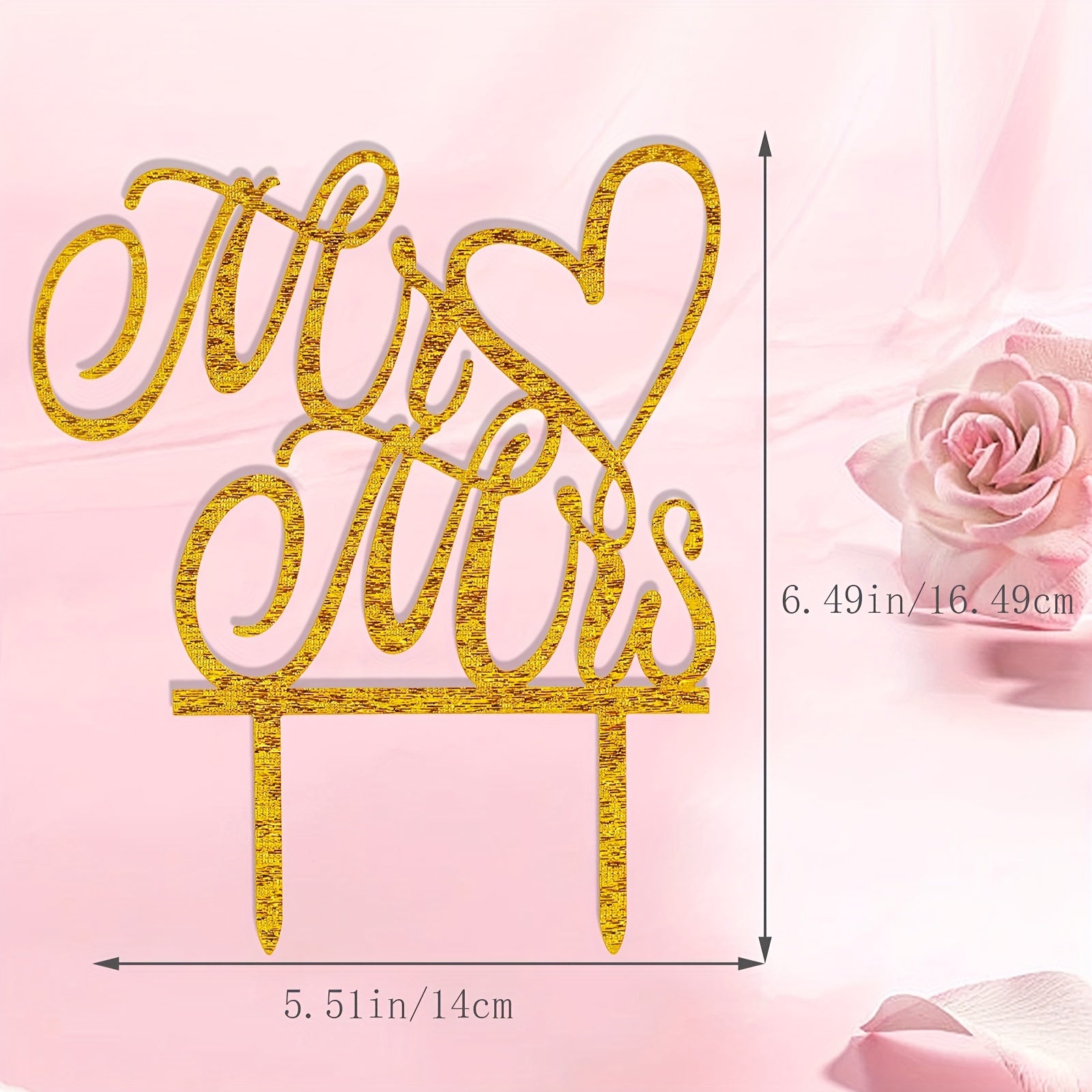 Golden Glitter Cake Topper for Engagement Party Decor