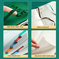 2026 Daily Planner 400 Pages Stamp Function 6 Colors Synthetic Gemstone Cover