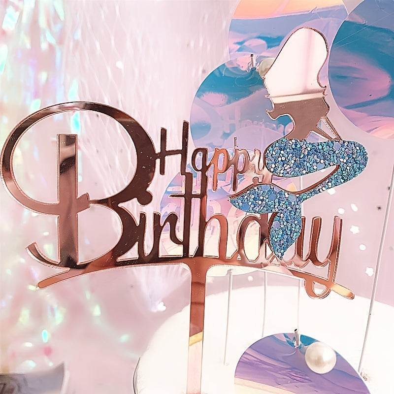 Mermaid Themed Birthday Cake Insert for Party Decoration