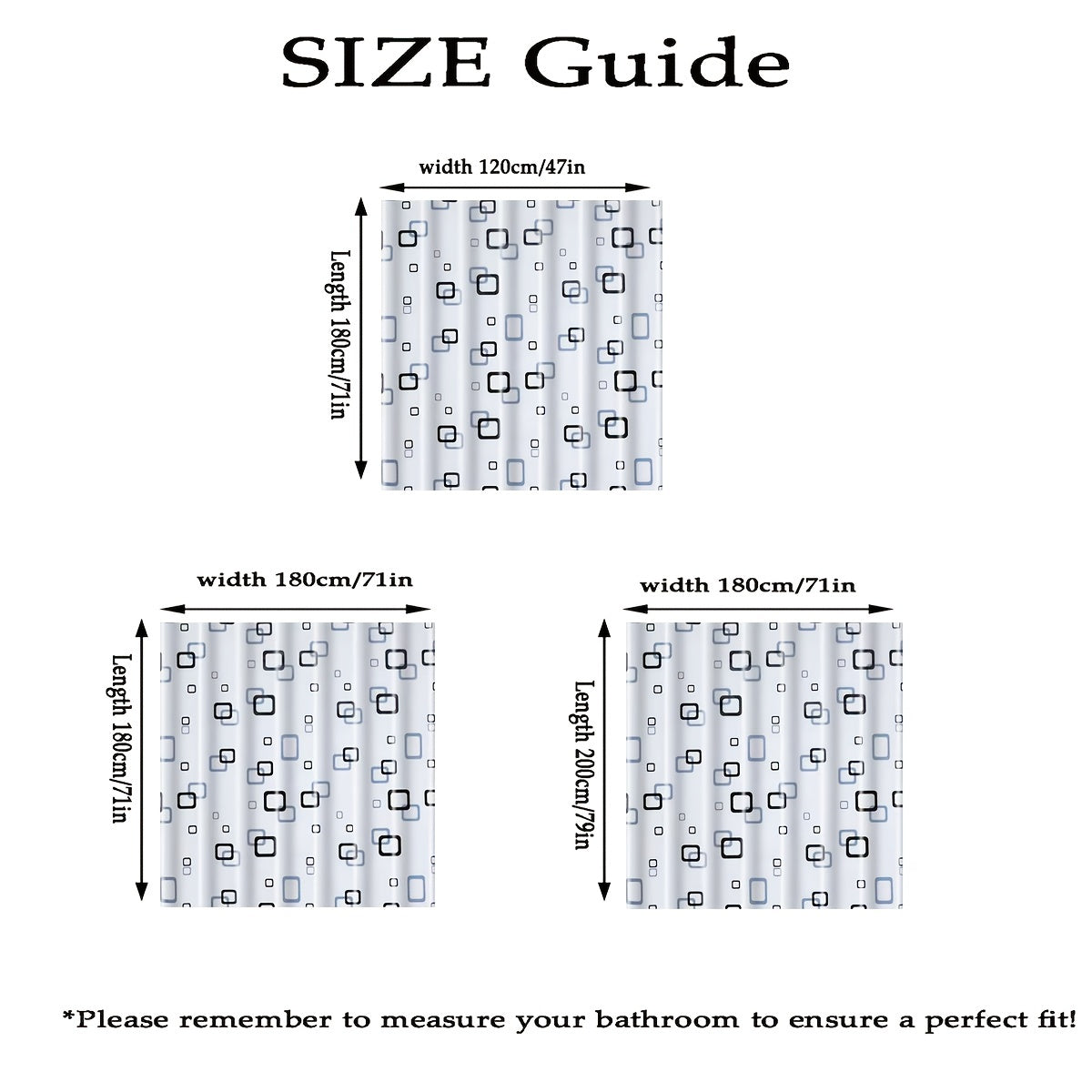 Small Checkered Shower Curtain PEVA Waterproof with Hooks Bathroom Accessories