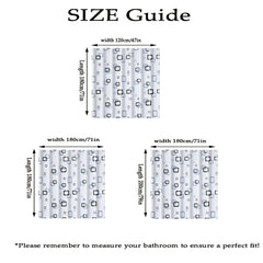 Small Checkered Shower Curtain PEVA Waterproof with Hooks Bathroom Accessories