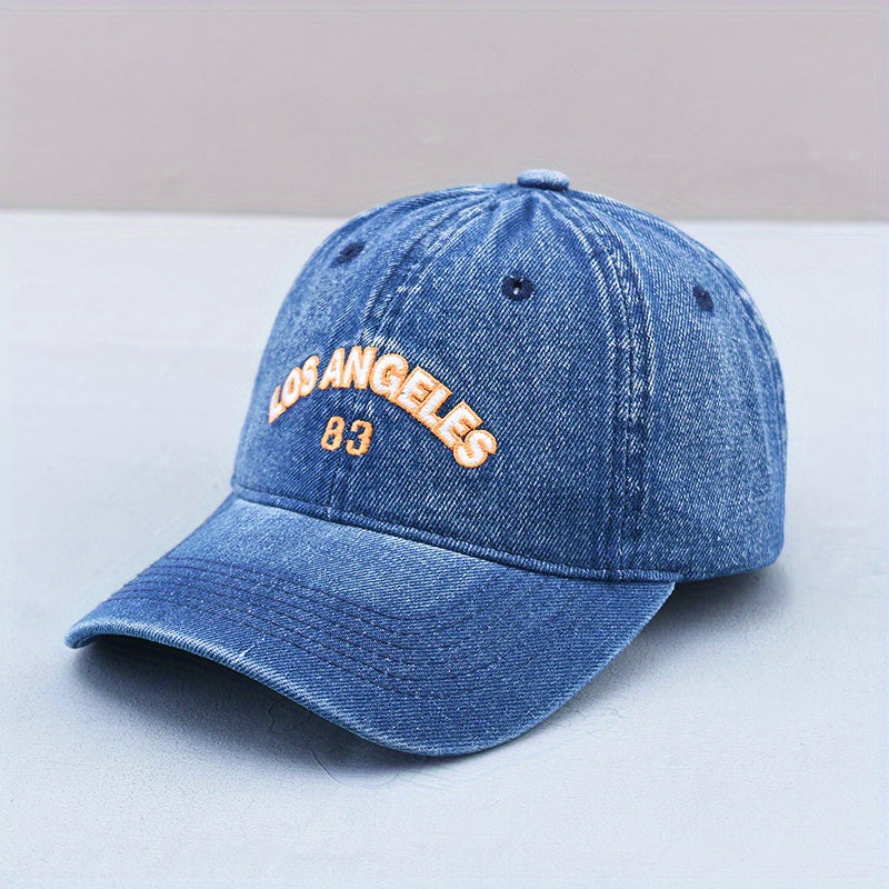 LA Denim Washed Distressed Baseball Cap