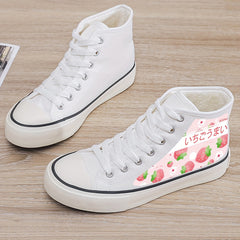 Strawberry Print Plush Lined Thermal Chunky Sneakers