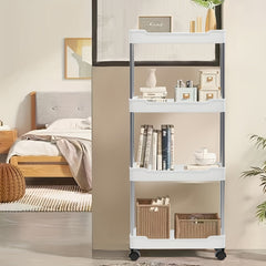 Slim Rolling Storage Cart 4 Layer Bathroom Storage