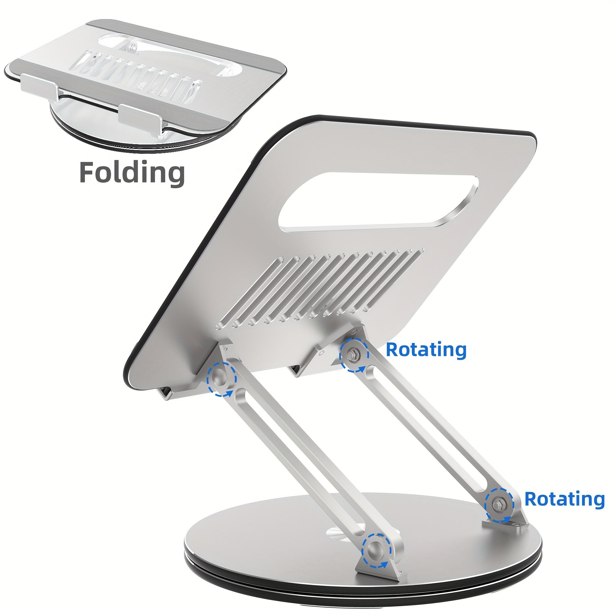 Adjustable Laptop Stand 360 Rotating Base Ergonomic Riser Portable Foldable