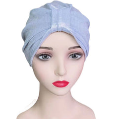 Elegant Laser Hot Stamping Turban Cap for Women