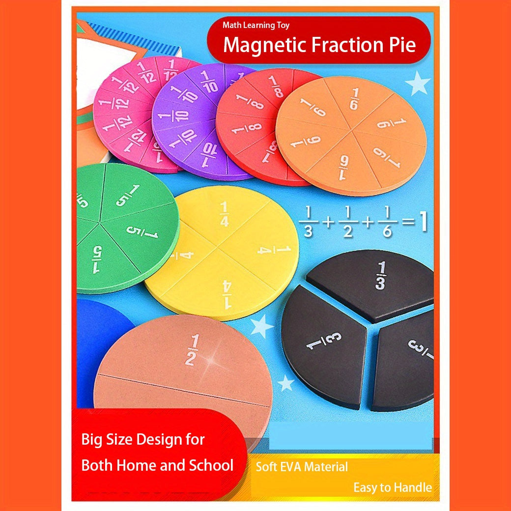 Colorful Magnetic Fraction Pie Math Learning Tool