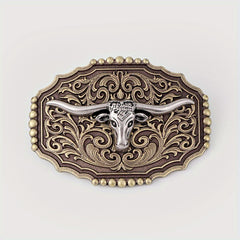 Boho Bull Head Belt Buckle For Women & Men Vintage Western Cowboy