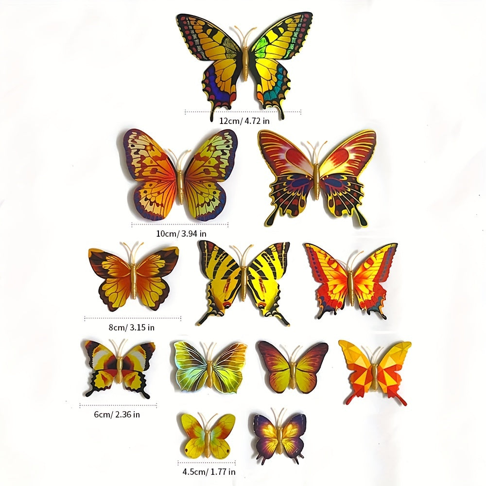 12pcs 3D Butterfly Wall Decals Removable Decor Stickers Kids Bedroom Art Mural