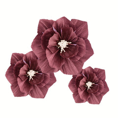 3pcs Wrinkle Paper Flowers Wedding Room Decoration