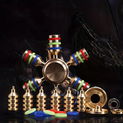 Metal Finger Spinner Toy Ancient Bronze Finish Beads Long Spin Focus Trainer