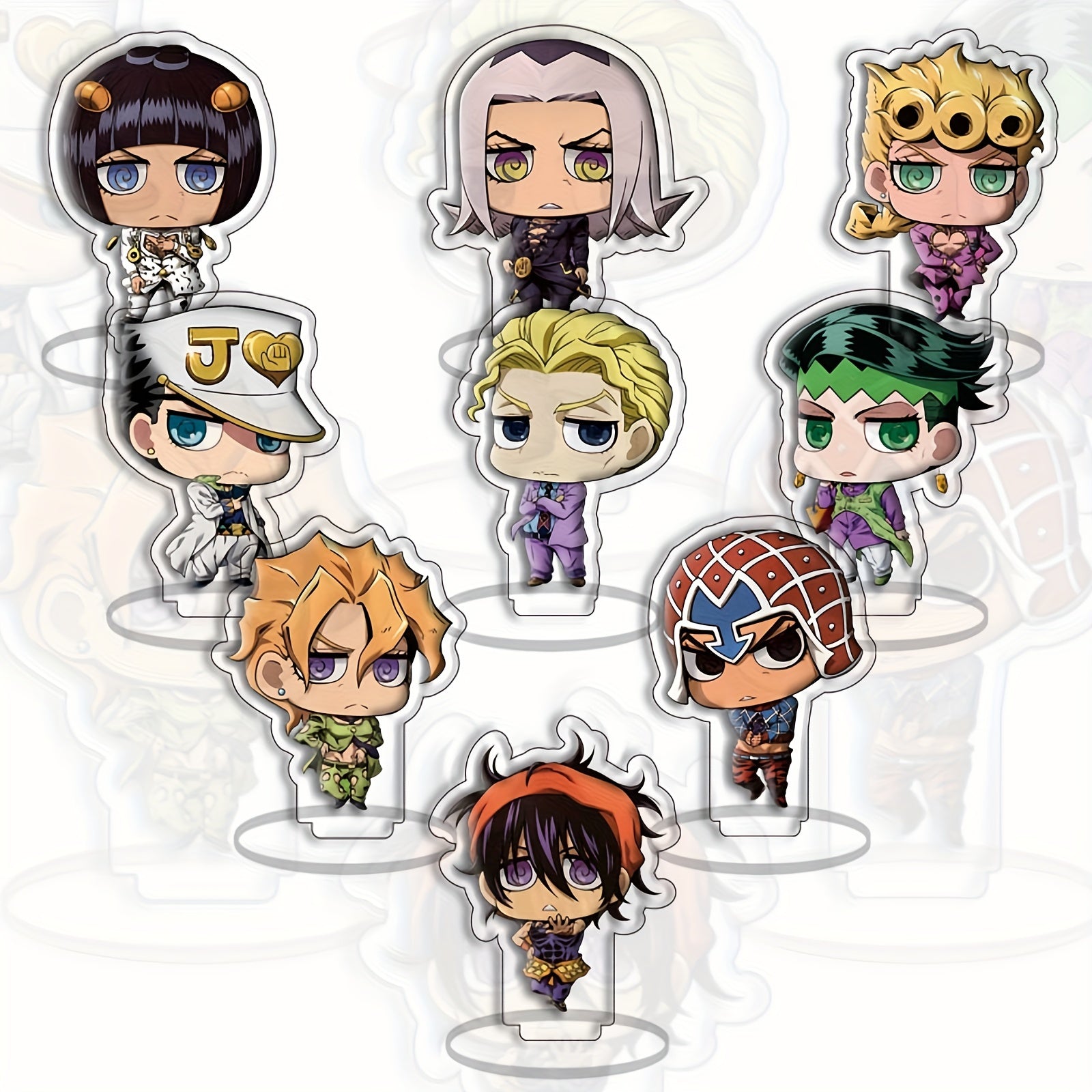 9pcs Mini Anime Stand Figure Toys Set
