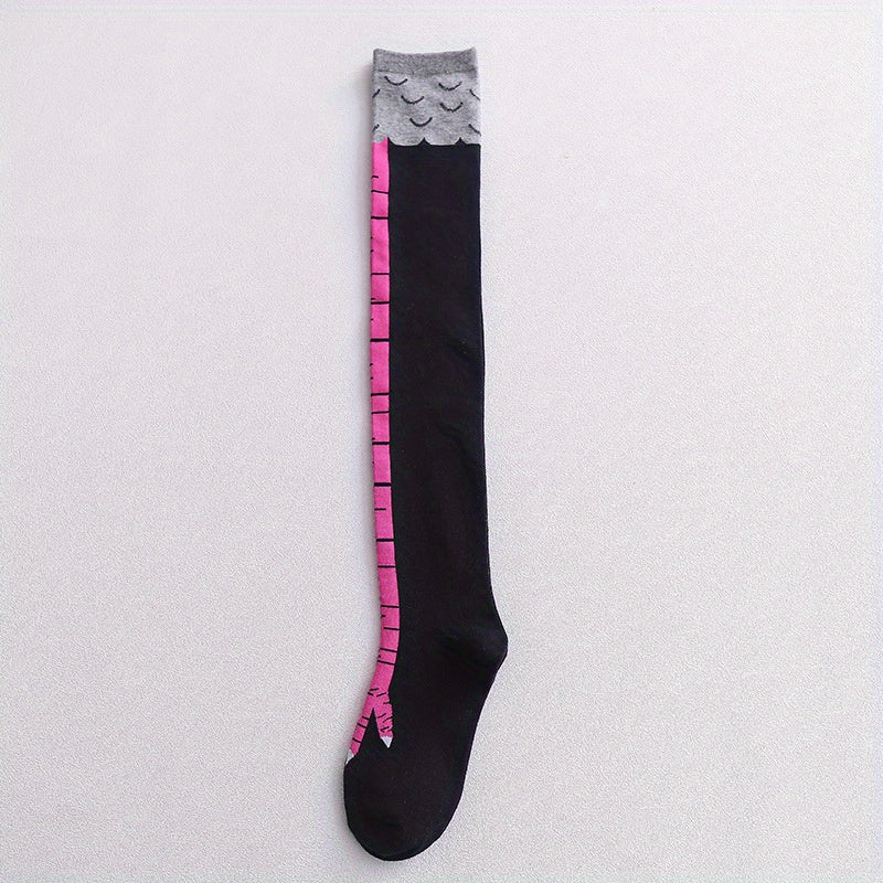 Chicken Feet Pattern Over The Knee Socks Women's Stockings
