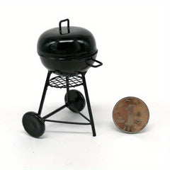 Mini Metal BBQ Grill Model Dollhouse Accessory with Realistic Detailing