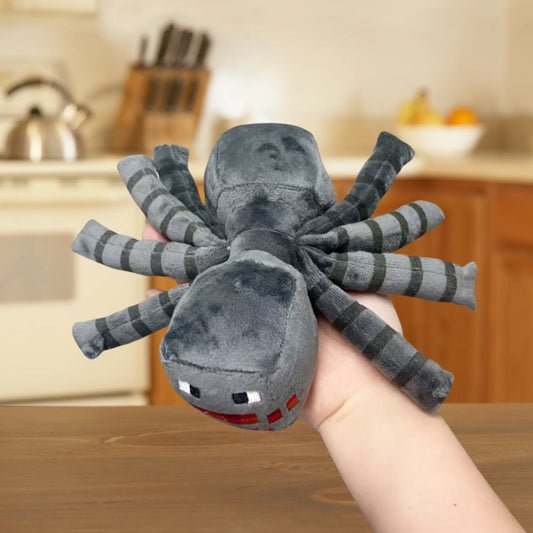 Zombie Spider Plush Toy with Red Eyes and Teeth