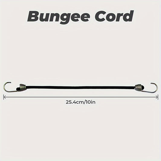 15pcs 25.4cm Mini Bungee Cords with Steel Hooks for Tarp Covers