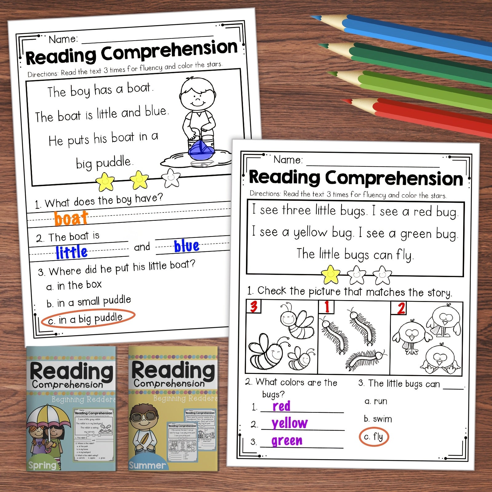 Seasonal Reading Comprehension Set for K-Prep & Grade