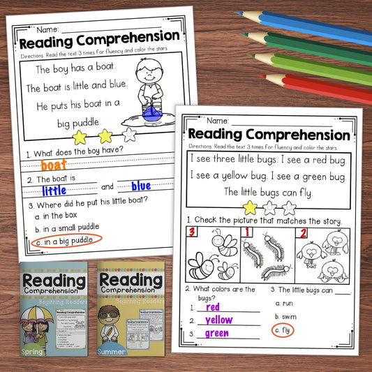 Seasonal Reading Comprehension Set for K-Prep & Grade
