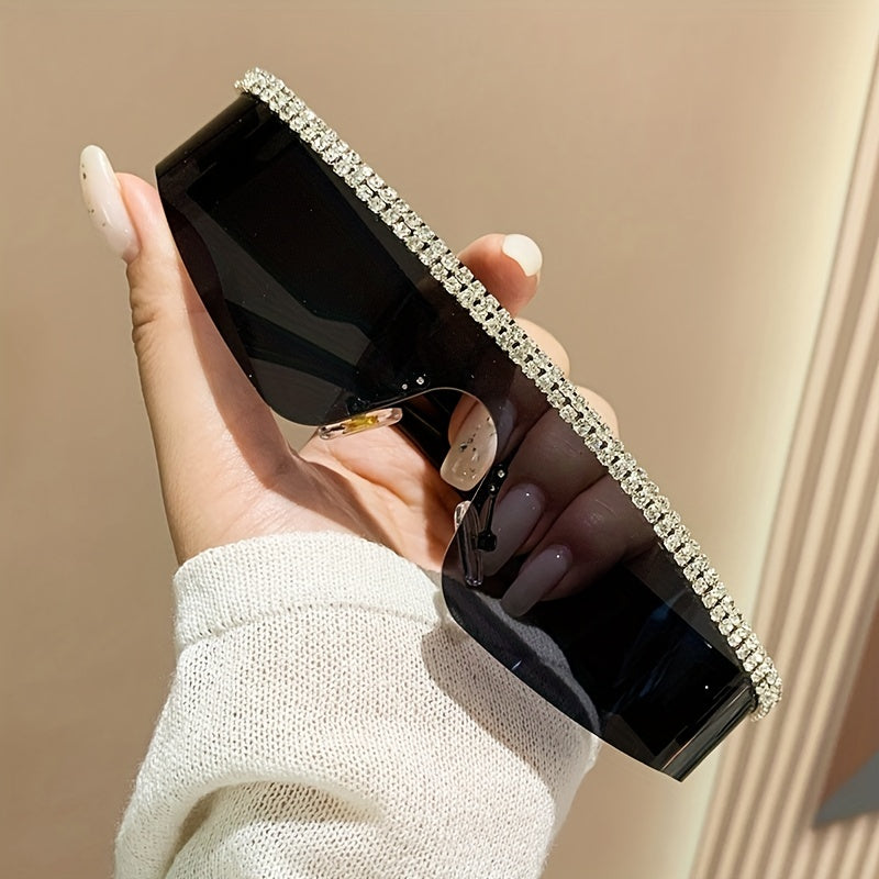 Wrap Around Rhinestone Sunglasses UV400 Sun Shades Beach Party Club