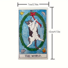 Cartoon Cat Tarot Cards Set for Beginners with Guidebook