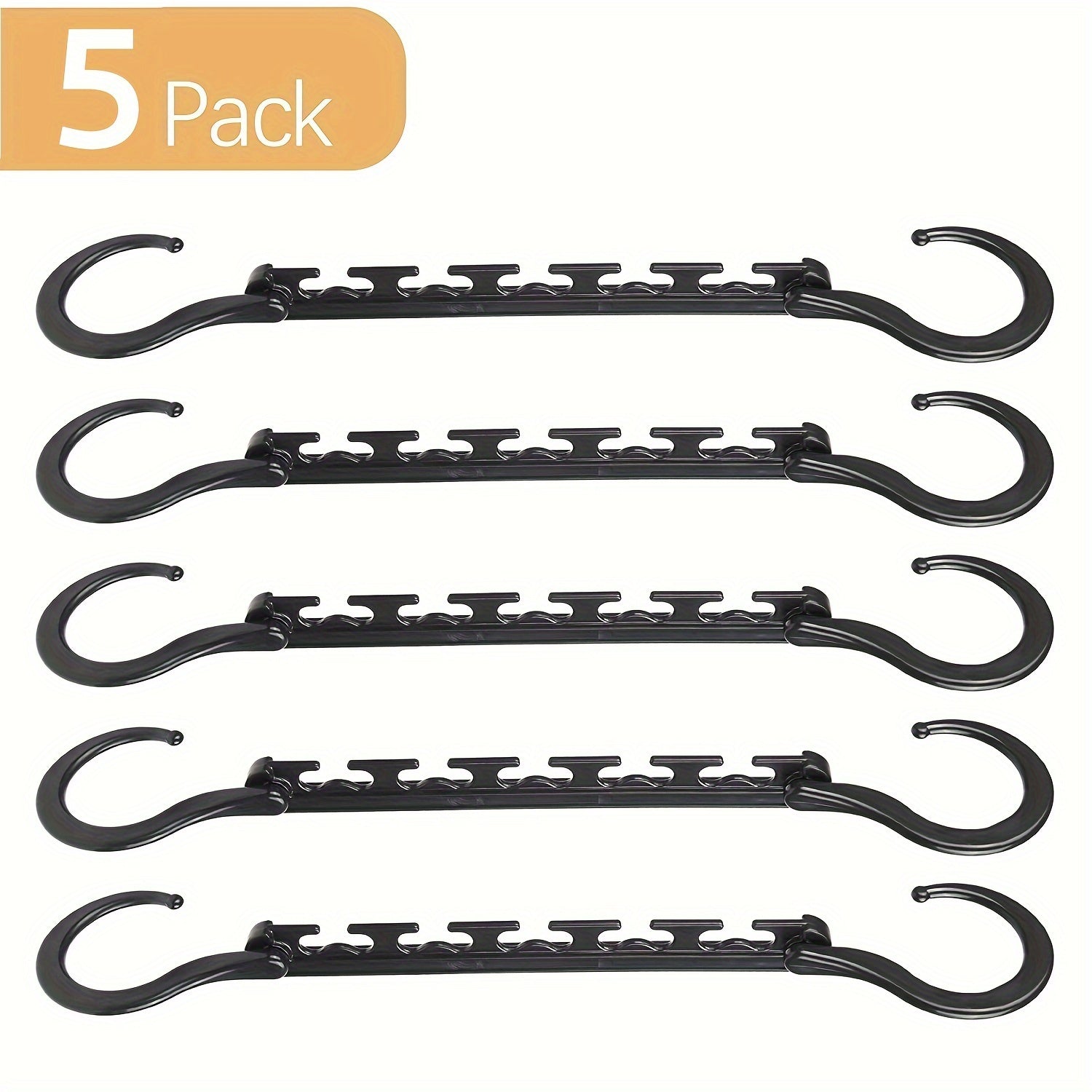 5pcs 5 Hole Plastic Clothes Hanger Folding Clothes Rack Space Saving