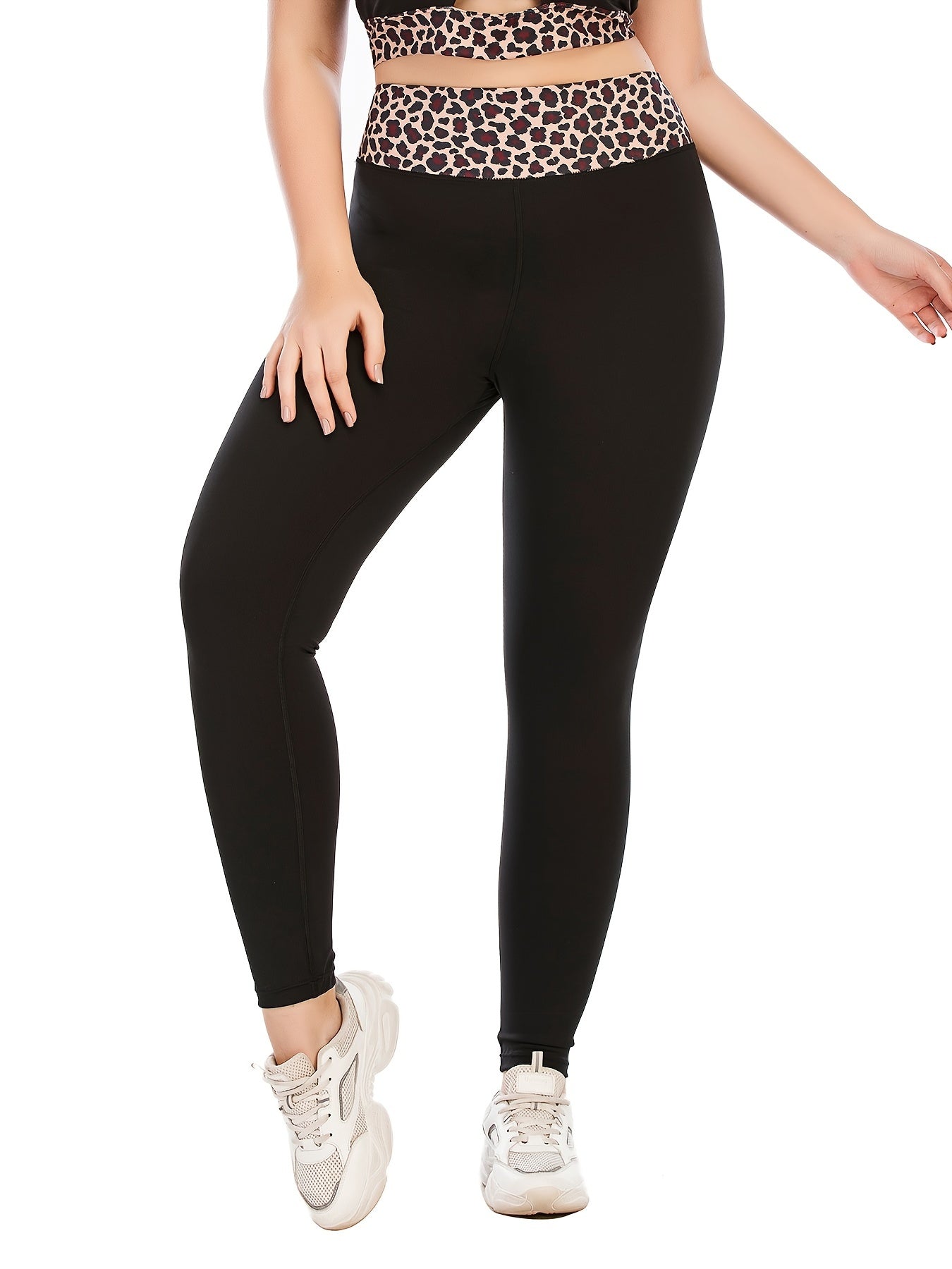  Leopard Print Yoga Leggings With Pocket