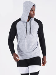 Quick Dry Men's Long Sleeve Hoodie for Fitness Run