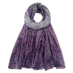Geometric Line Print Lightweight Scarf for Vacation Sunscreen