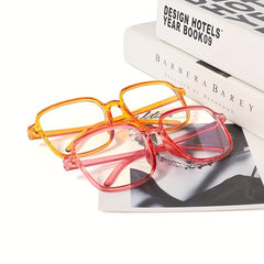 Light Blocking Glasses Large Square Clear Lens Candy