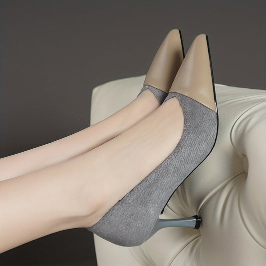 Women's Stiletto Heel Shoes Pointed Toe Block Pumps Dress Shoes