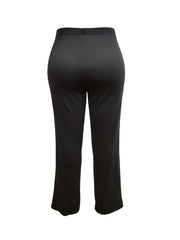  Casual Pants Women's Plus Solid Straight Leg Pants
