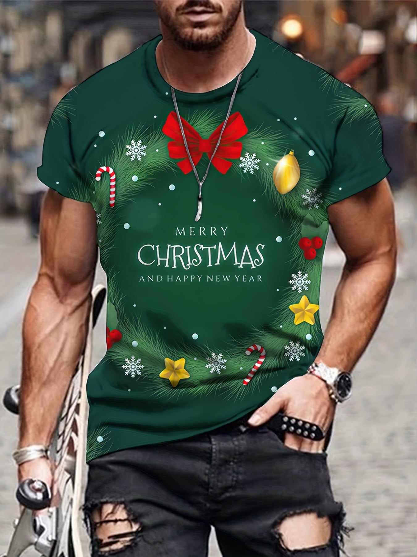 Christmas Style Pattern Men's T Shirt - Short Sleeve Top