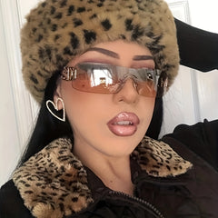 Y2K Wrap Around Sunglasses Star Decor UV400
