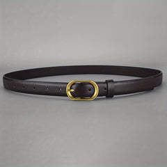 Women's Oval Pin Buckle PU Belt for Jeans Pants