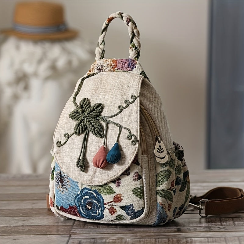 Vintage Ethnic Style Backpack Retro Bohemian Travel Daypack