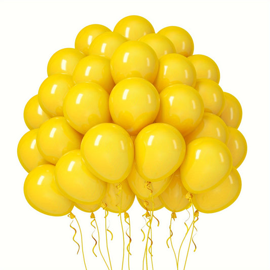 50 Yellow Latex Balloons Wedding Birthday Anniversary Graduation Holiday