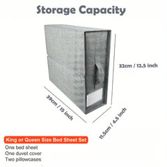 Vintage Foldable Storage Bag With Handles& Visible Window Large Capacity