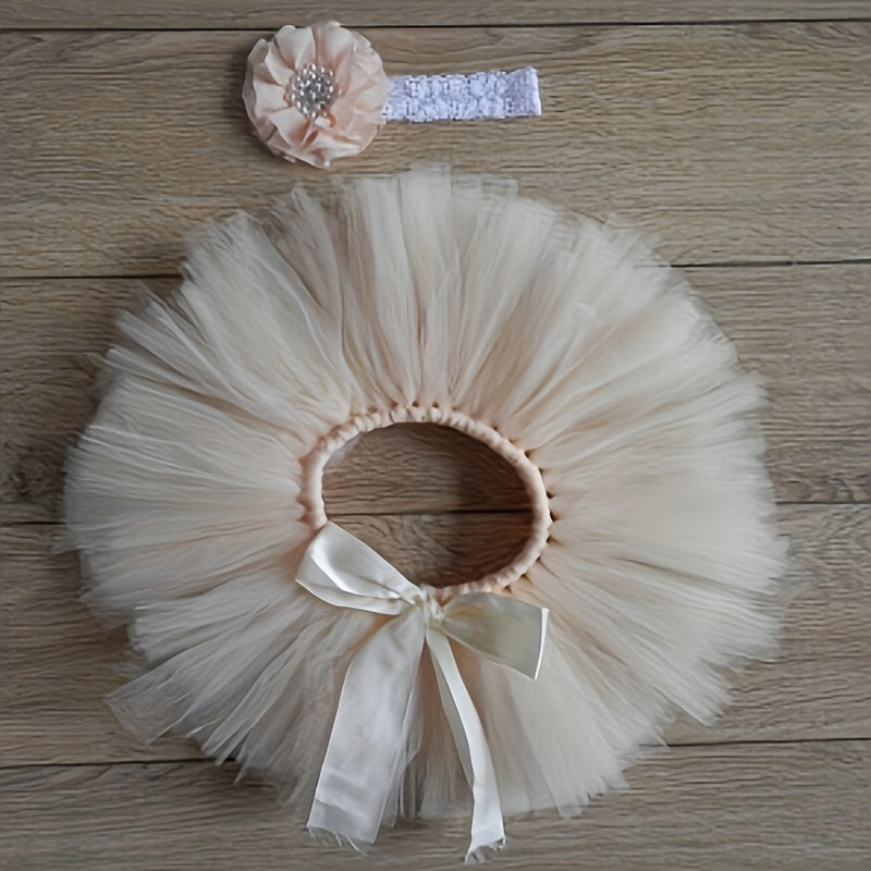 2pcs Baby Girl Tutu Skirt Set Photo Props Newborn Clothes Photography Outfit