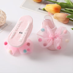 Baby Socks 0-3 Years Cotton Polka Dot Bow Socks