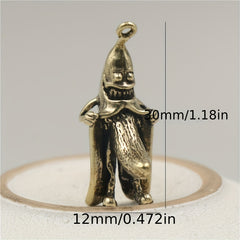 Brass Mini Banana Man Keychain Pendant for Luggage
