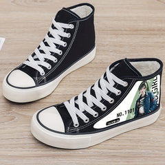 Anime Print Plush Lined Thermal Chunky Canvas Sneakers