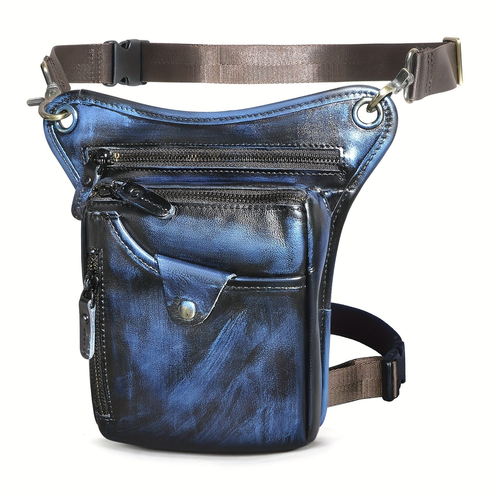 Top Layer Cowhide Waist Bag Classic & Stylish Fanny Pack for Travelers