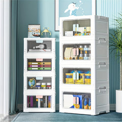 Folding Storage Box Single Double-sided Door Storage Box Transparent