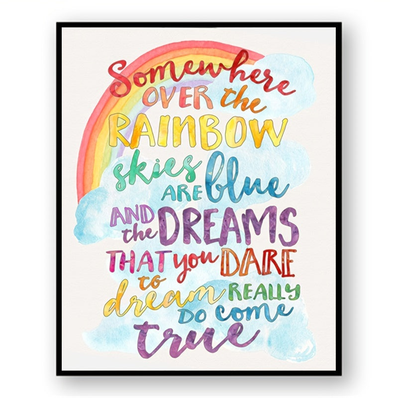 Somewhere Over the Rainbow Children's Art Rainbow Background