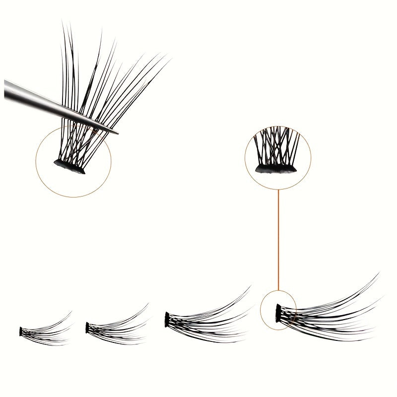 200 Clusters Lashes Mixed D Curling 9-16mm Soft DIY False Eyelashes